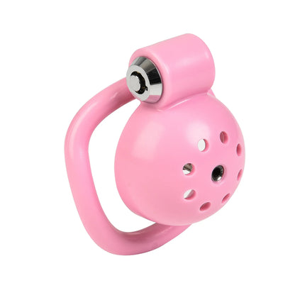 Pink Rounded Chastity Cage Set