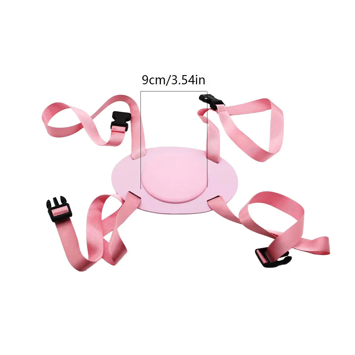 Suction Cup Strap-On Harness – Pink Strap, 9cm suction plate on adjustable straps