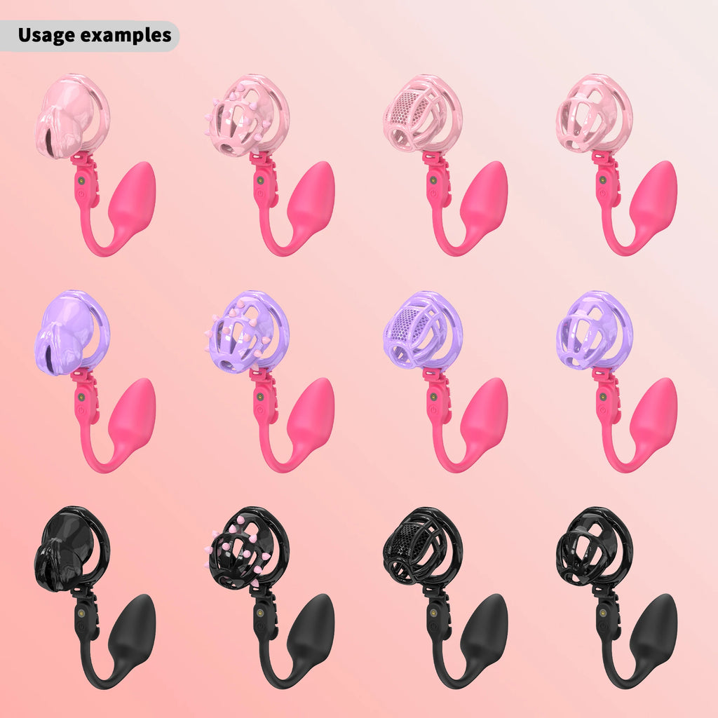 Remote Controlled Vibrating Buttplug Attachment for Chastity Cage