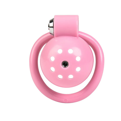 Pink Rounded Chastity Cage Set