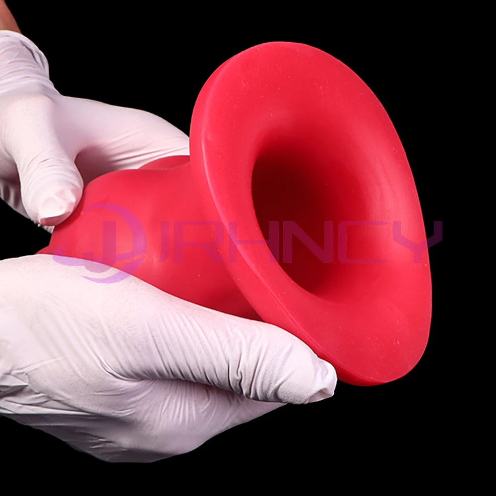 Black Dog Knot Anal Tunnel Butt Plug