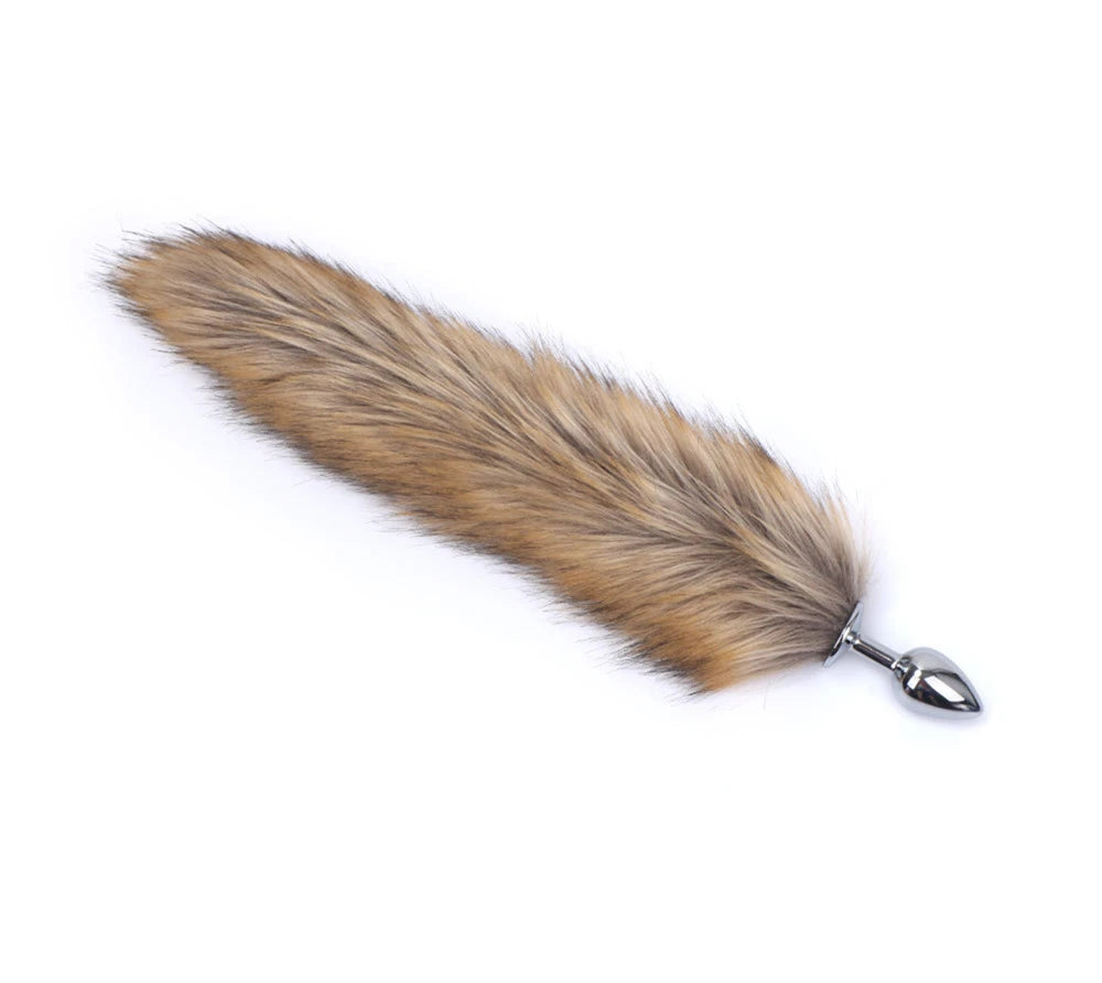 Brown fox tail butt plug