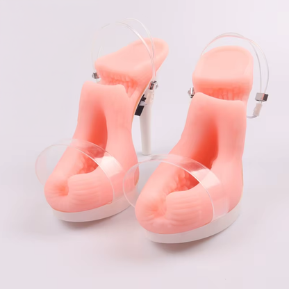 Transparent Stiletto High Heel Fleshlight (White Sole)