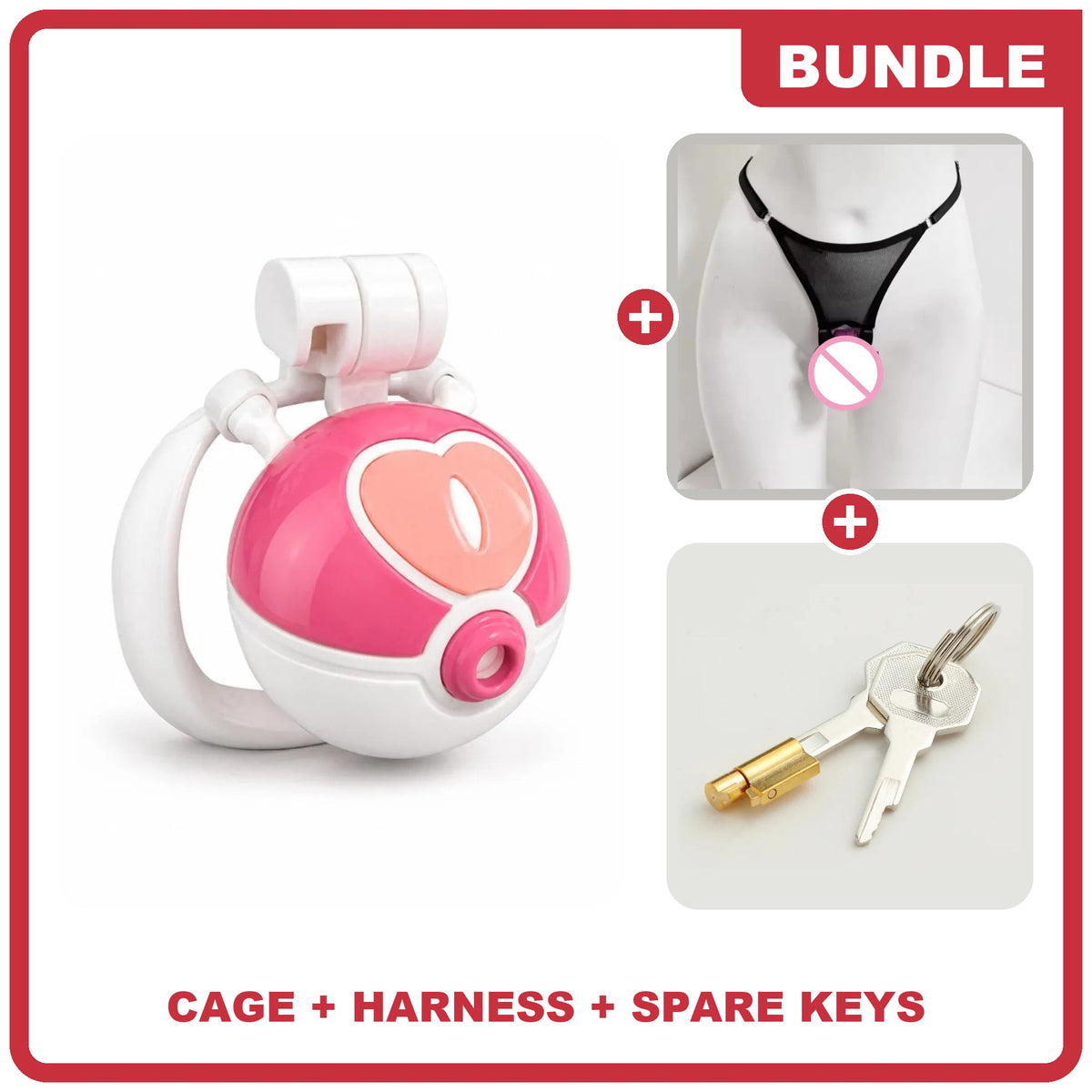 Gotta Cage 'em All Complete Kit, Love: cage, harness and spare keys