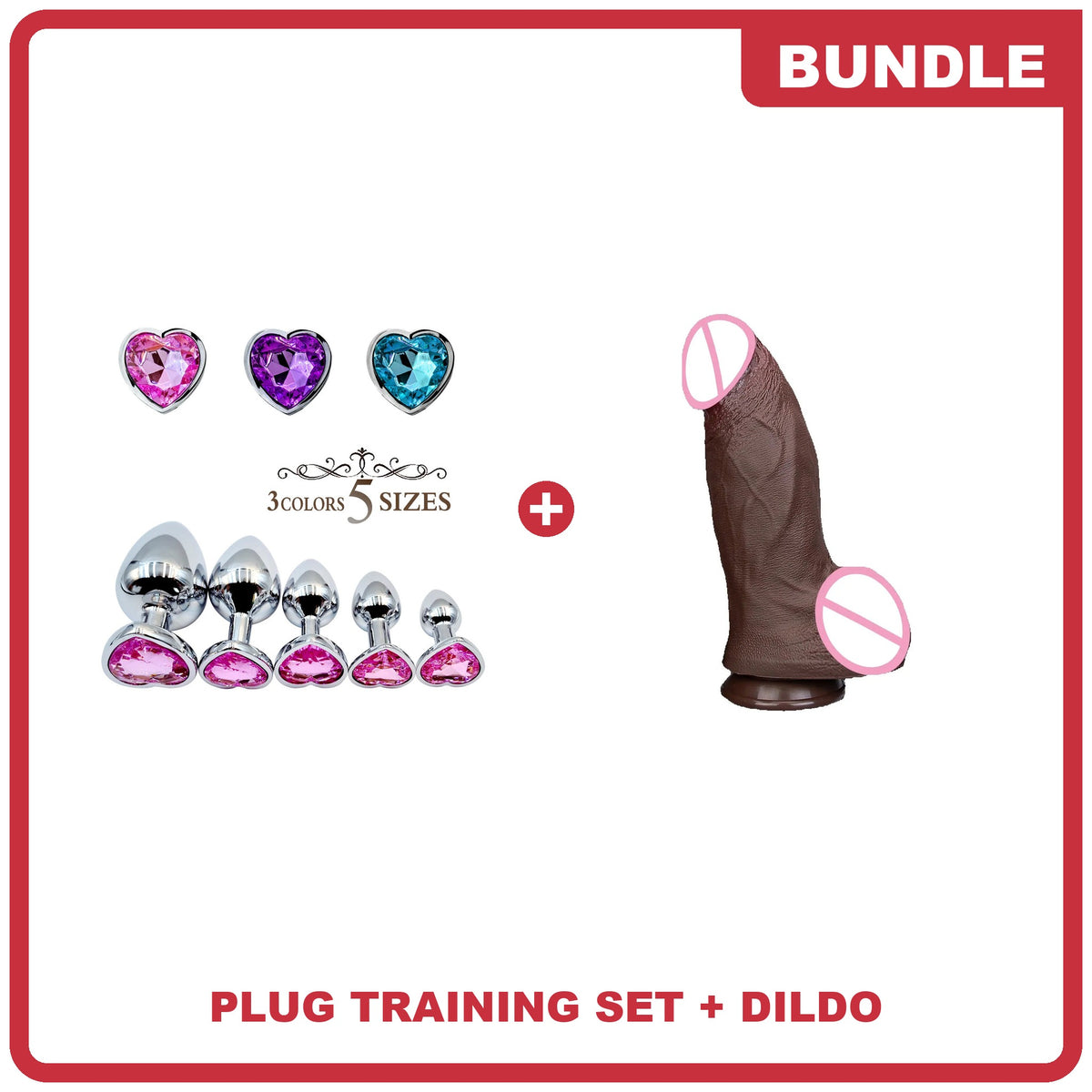 Plug training set and realistic dildo bundle